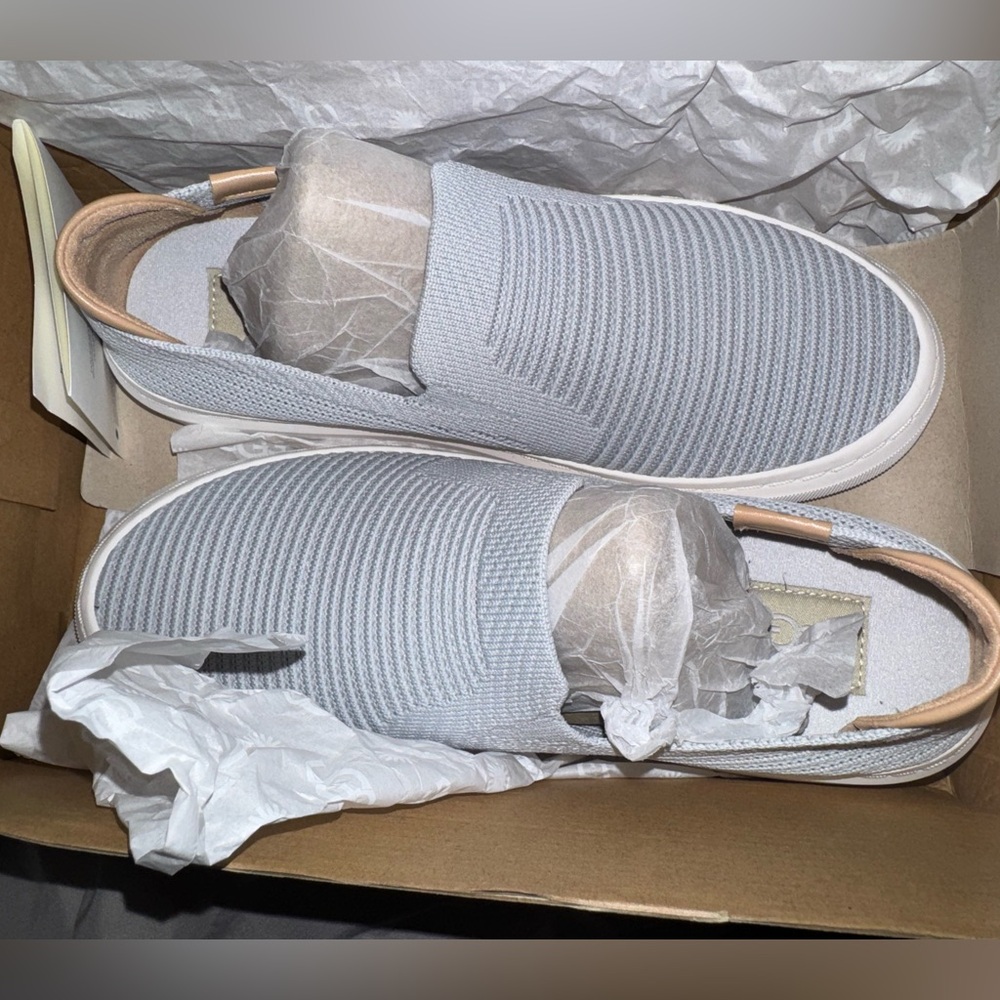 UGG Light Gray/Blue Knit Slip-On Shoes